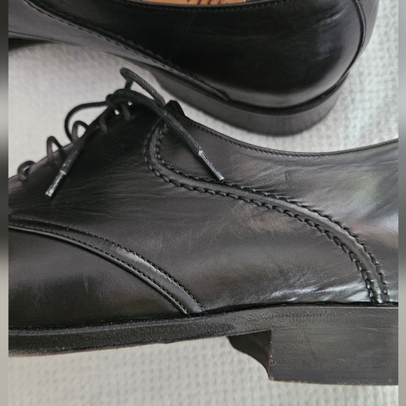 Cole Haan Black Lace Up 9.5 Mens Dress Shoes Tap Toe Nike Air Heel Made … - Picture 12 of 16